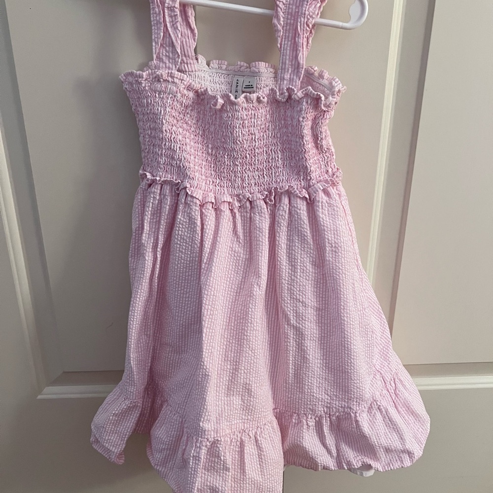 Janie & Jack Pink Gingham Smocked Dress